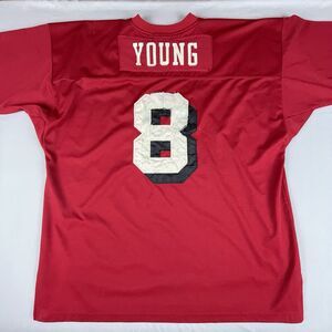 Vtg Mitchell & Ness San Francisco 49ers #8 Steve Young Throwback Jersey Men's 56